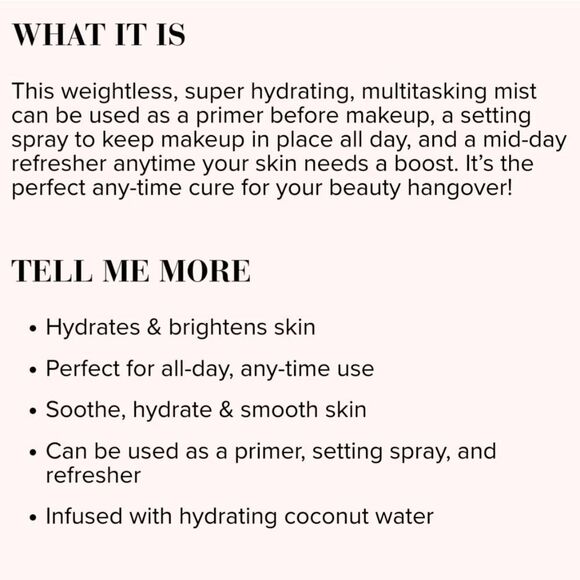 Too Faced Hangover RX Replenishing Hydrating Makeup Setting Spray - Picture 6 of 11